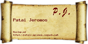 Patai Jeromos névjegykártya